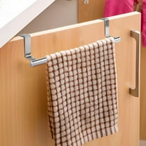 Stainless Steel Single Pole Double-Layer Towel Rack Durable Sturdy Kitchen and Bathroom Non Perforated Towel Rack Cabinet Door Back Hanging Rack Apartment Must Haves Wal-Mart