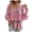 Pink, variant on Women's Casual Boho Top Loose Floral Printed V Neck Long Sleeve Beach Shirts Blouses (Pink, L)