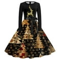 thumbnail image 1 of SNKSDGM Nouvelle Tendance Mes Articles Femmes Mode Vintage Manches Longues Col Rond Noël Ménagère Soirée Fête Bal Fête Plage Robe, 1 of 3