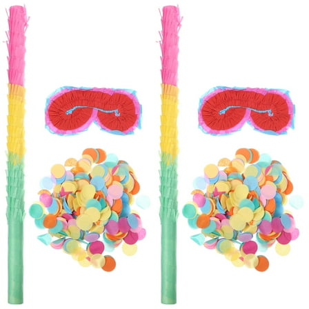 unbranded 2 Sets  Pinata Stick Glasses Confetti Set Kids Birthday Celebration Decorations
