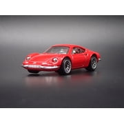 Open Box FERRARI DINO 206 GT RED 164 SCALE COLLECTIBLE DIORAMA DIECAST MODEL CAR