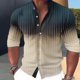 thumbnail image 1 of Camisa de manga larga para exteriores con cuello degradado y costuras transpirables cómodas para hombre , estilo retro, para deportes musculosos, tallas S a 6XL, 1 of 6