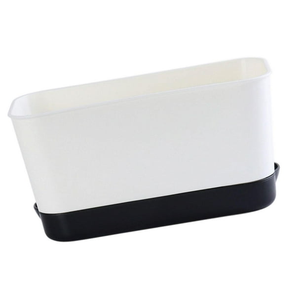 Caja de ventanas Sembradora Rectángulo Flower Pot verduras Multifuncionales Contenedor de de platillo adjunto para alféizar de jardín Negro