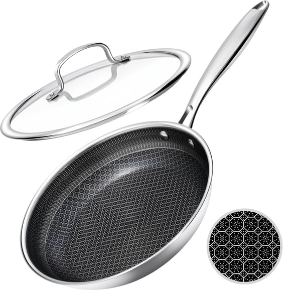 Sartén USELUCK antiadherente de 30 cm con tapa con superficie en forma de panal