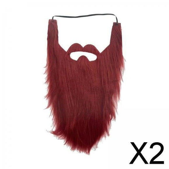 Runquan 2xLong Beard Costume Adult Kids Dwarf Gnome Beard for Festive Party Supplies Red