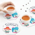 thumbnail image 5 of Kdxio Gnomes Summer Funny Coasters,4 Pcs Leather Coasters,Housewarming Gifts,Protect Furniture from Water Marks Scratch and Damage, 5 of 6