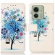 thumbnail image 1 of Funda de piel sintética yuxing con estampado de patrón para Motorola Edge 40 5G soporte y billetera Azul, 1 of 5
