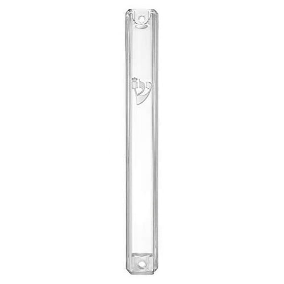 A&S Mezuzot Mezuzah Clear Plastic-Lucite Case Waterproof Silver Shin Jewish Home Blessing Protection Cover (2, 20cm-8inch)