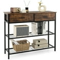 thumbnail image 1 of Costway Table Console d'Entrée pour Sofa avec 2 Tiroirs pour Entrée Salon Brun Rustique, 1 of 10