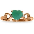 thumbnail image 5 of Galaxy Gold 14k Rose Gold Genuine Diamonds & Heart-shaped Natural Emerald Ring - Size 7.0, 5 of 5