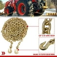 thumbnail image 3 of EASYBERG 3/8" x 20' Transport Chain with Clevis Grab Hooks 2 Packs, G70 Heavy Duty Tie Down Binder Logging Chain, 3 of 14