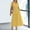 Yellow, variant on Women's Flowy Boho Summer Dress Lightweight Midi Maxi Casual V Neck Short Sleeve Elastic Waist Beach Dress with Pockets