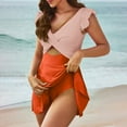 thumbnail image 5 of Dezsed One Piece Swimdress Swimsuits for Women Tummy Control High Cut Ruffled Swim Dresses Skirt Bathing Suit Orange XL, 5 of 7