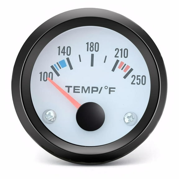 BLLYOGU 52mm Digital Water Temp Gauge 100-250°F, 12V with Sensor for Car, Boat, Marine, Truck, White