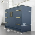 thumbnail image 2 of Eviva Curio 48"W x 18"D Dark Blue Bathroom Vanity with White Carrara Quartz Countertop and Undermount Porcelain Sink, 2 of 11
