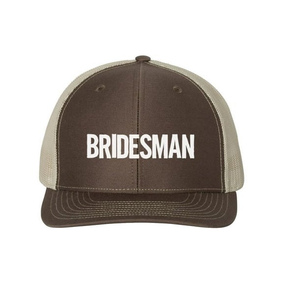 Groom Hat, Bridesman, Wedding Hat, Husband To Be, Hubby Hat, Getting Married Hat, Adjustable Strap, Gift For Him, Hubby To Be, White Text, Brown/Khaki