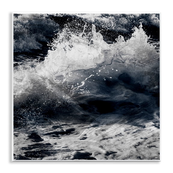 Stupell Industries Industrial Blue Ocean Waves Distressed Surface Wall Plaque Art, 12 x 12, by Marcus Prime
