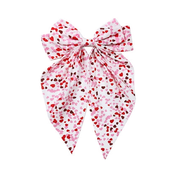 Vadktai Valentines Hair Bows for Women, Big Bows Hair Clips, Red Heart Hair Barrettes Hair Ribbon Satin Hair Accessories for Girls Valentines Party Supplies