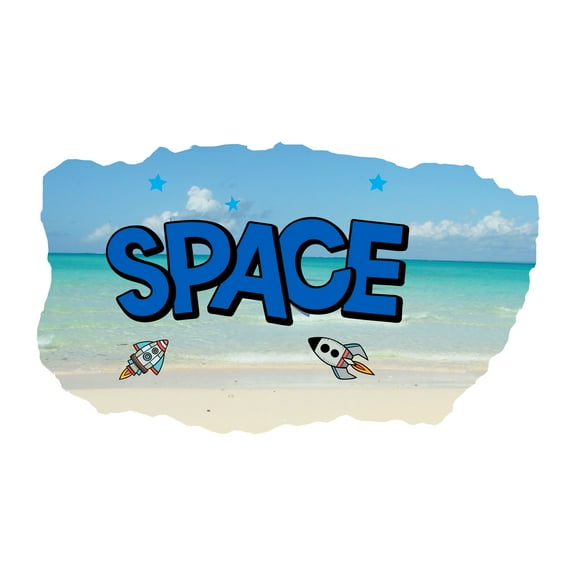 Space Wall Decals for Children Playroom - Flying Rockets Rocket DIY & Creativity Boy Girl Bedroom Wall Sticker - Size: 30 In x 18 In