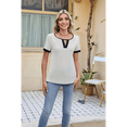thumbnail image 4 of Blusas Informales Elegantes para Mujer, Estilo Ejecutivo, con Cuello en V, Corta, Verano 2025 Caqui Superficial XL, 4 of 9