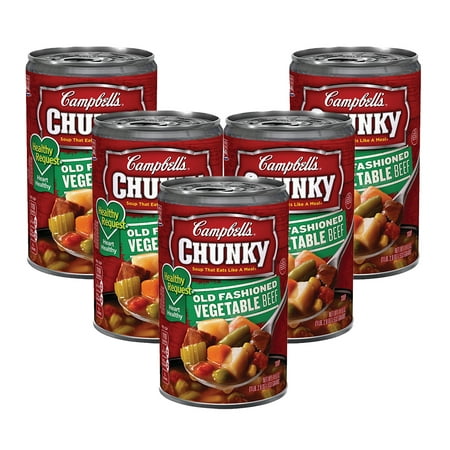 (5 Pack) Campbell's Chunky Healthy Request Old Fashioned Vegetable Beef Soup, 18.8 (The Best Vegetable Beef Soup)