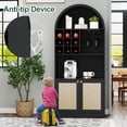 thumbnail image 5 of COSVALVE 71" Farmhouse Coffee Wine Bar Cabinet Liquor Cabinet Wine Glasses Rack Buffet Sideboard for Kitchen,Home Dining Room(Black), 5 of 13