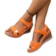thumbnail image 4 of UDAUDU Sandals for Women Low Block Chunky Heels Open Toe Ankle Strap Heel Fashion Party Dress Pump Shoes Slip On Strappy Buckle Heeled Sandals Orange US 7, 4 of 6