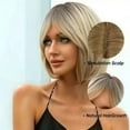 thumbnail image 4 of Creamily Short Blonde Wig for Women with Sensitive Scalps – Gentle on Skin, Natural Look Brown Roots, Lightweight Bob Style for Daily Comfort, 4 of 13