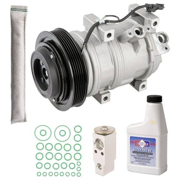 AC Compressor & A/C Kit For Honda Pilot Ridgeline Acura MDX - Includes Drier Filter, Expansion Valve, PAG Oil & O-Rings - BuyAutoParts