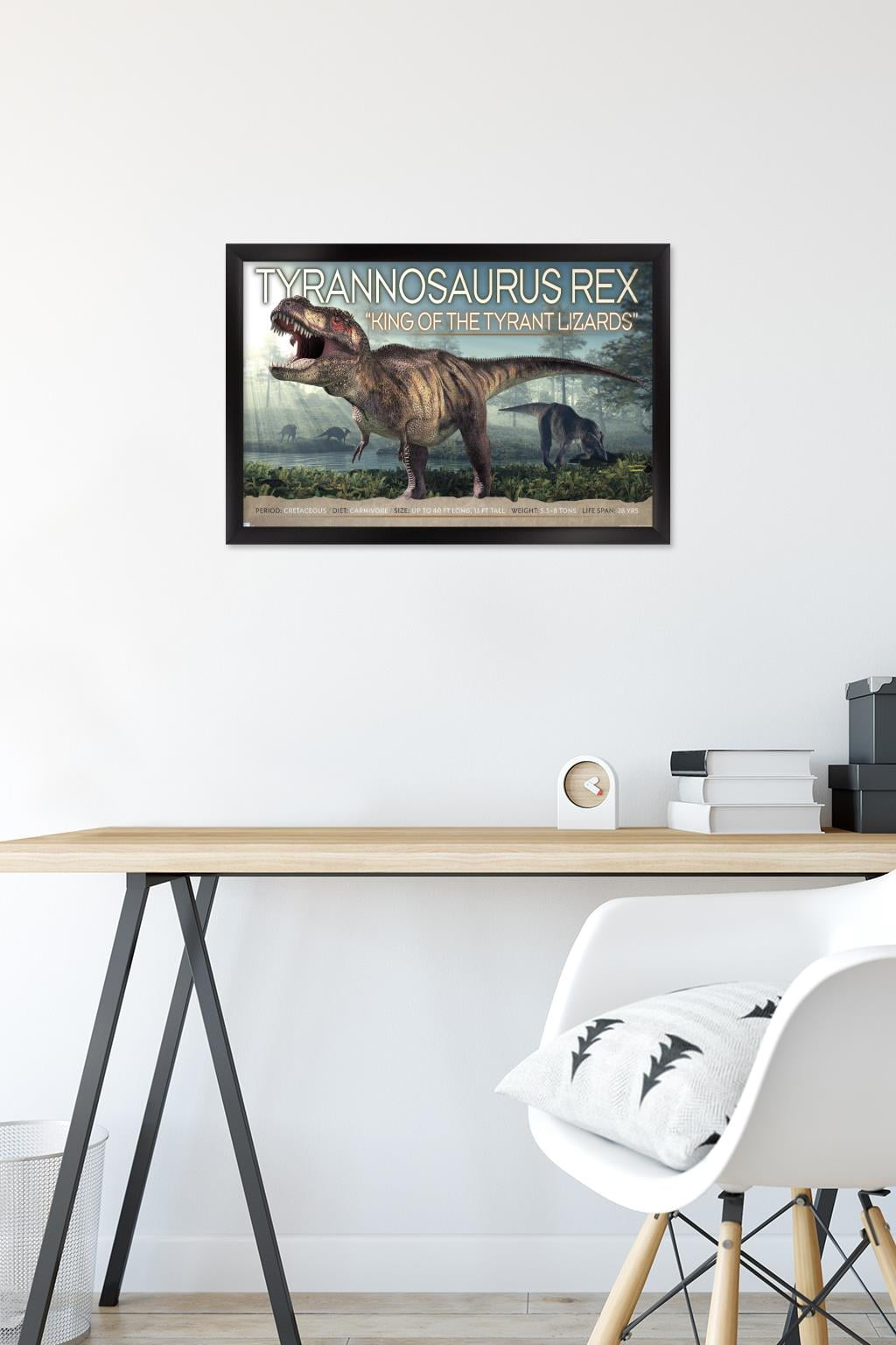 Dinosaurs - T-Rex Wall Poster, 14.725" x 22.375" Framed