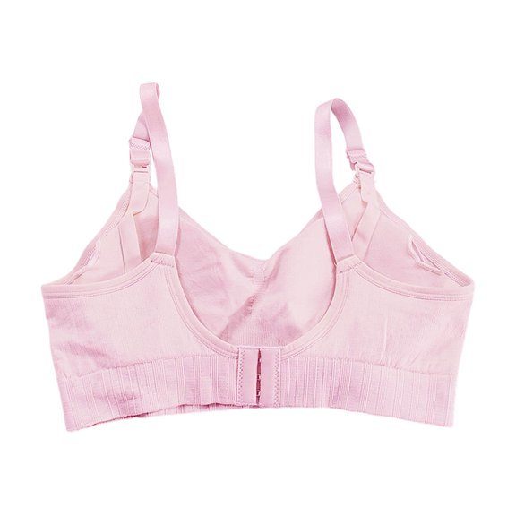 Lopecy-Sta Women's Ribbed Nursing Bra for Breastfeeding, Seamless V-Neck Maternity Bralette with Drop-Down Cups and Adjustable Straps, Soft Breathable Comfortable Pregnancy Underwear