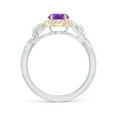 thumbnail image 2 of ANGARA Natural 1.15 Ct. Amethyst with Diamond Halo Ring in 14K White & Yellow Gold for Women (Ring Size: 3), 2 of 10