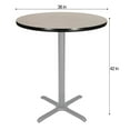 thumbnail image 5 of Hampden Furnishings Bennet Collection Steel Frame 36" Round Top, X Base, 42" Height, Cafe Table Grey Frame/Grey Nebula Top, 5 of 5