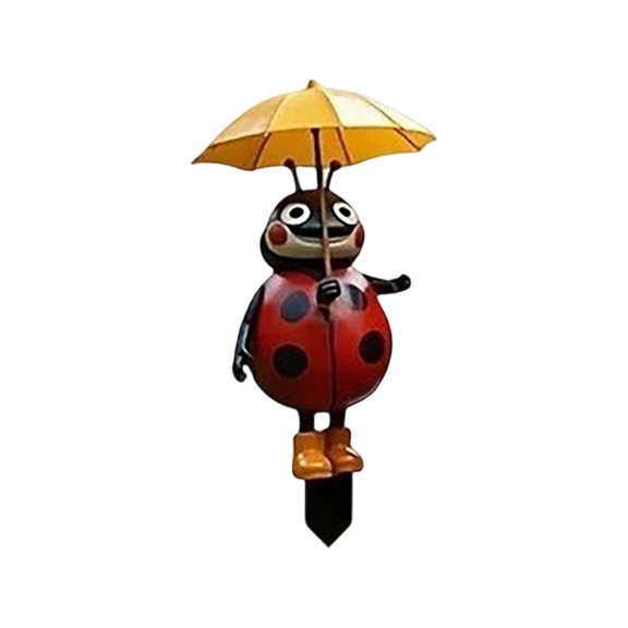 Garden Stake Whimsical Ladybug Umbrella Acrylic 1 Piece Outdoor YardforFlower Beds