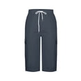 thumbnail image 4 of TRUBKH Bermuda Shorts for Women Cute Shorts Womens Athletic Shorts Flowy Shorts Golf Shorts Pull-on Shorts Women Workout Shorts Wide Leg Shorts Summer Trendy Soft Moisture Wicking Blue L, 4 of 9