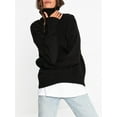 thumbnail image 2 of FOCUSNORM Chandail à Col Roulé Ample pour Femmes, Couleur Unie, Manches Longues, Pulls d'Automne et d'Hiver, Tricot Chaud, Mode Urbaine, 2 of 8