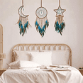 thumbnail image 4 of 3 Pieces Catcher with Light Moon Star Design Handmade Lucky Turquoise Pendant Beads Wall Hanging Ornament, 4 of 6