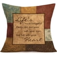 thumbnail image 3 of Retro Plaid Euro Style Throw Pillow Covers Inspirational Quote Decorative Pillow Case Cotton Linen Cushion Cover Decor 18x18 Inch Pillowcase for Home Set of 4 (Retro Plaid Set), 3 of 6