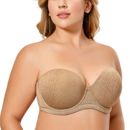 

DELIMIRA Women s Underwire Contour Multiway Full Coverage Strapless Bra Plus Size