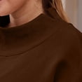 thumbnail image 4 of Dwellite Mock Neck Sweatshirt Women 2026 Fall Oversized Turtleneck Pullover Long Sleeve Casual Sweatshirts No Hood Coffee M, 4 of 6