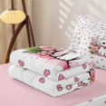 thumbnail image 5 of Manfei Bowknot Kitten Zipper Twin Comforter Sets with Fitted Sheet and 2 Pillowcases, Cartoon Blossoms Flower Zipper Bedding Set, Pink, Pink Reversible, 4 Pieces, 5 of 7