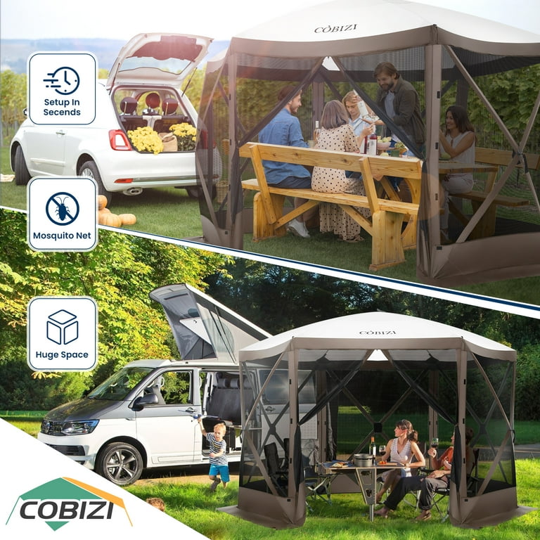 HOTEEL 12x12ft Pop-up Gazebo EZ Set-up Camping Canopy Tent with 6