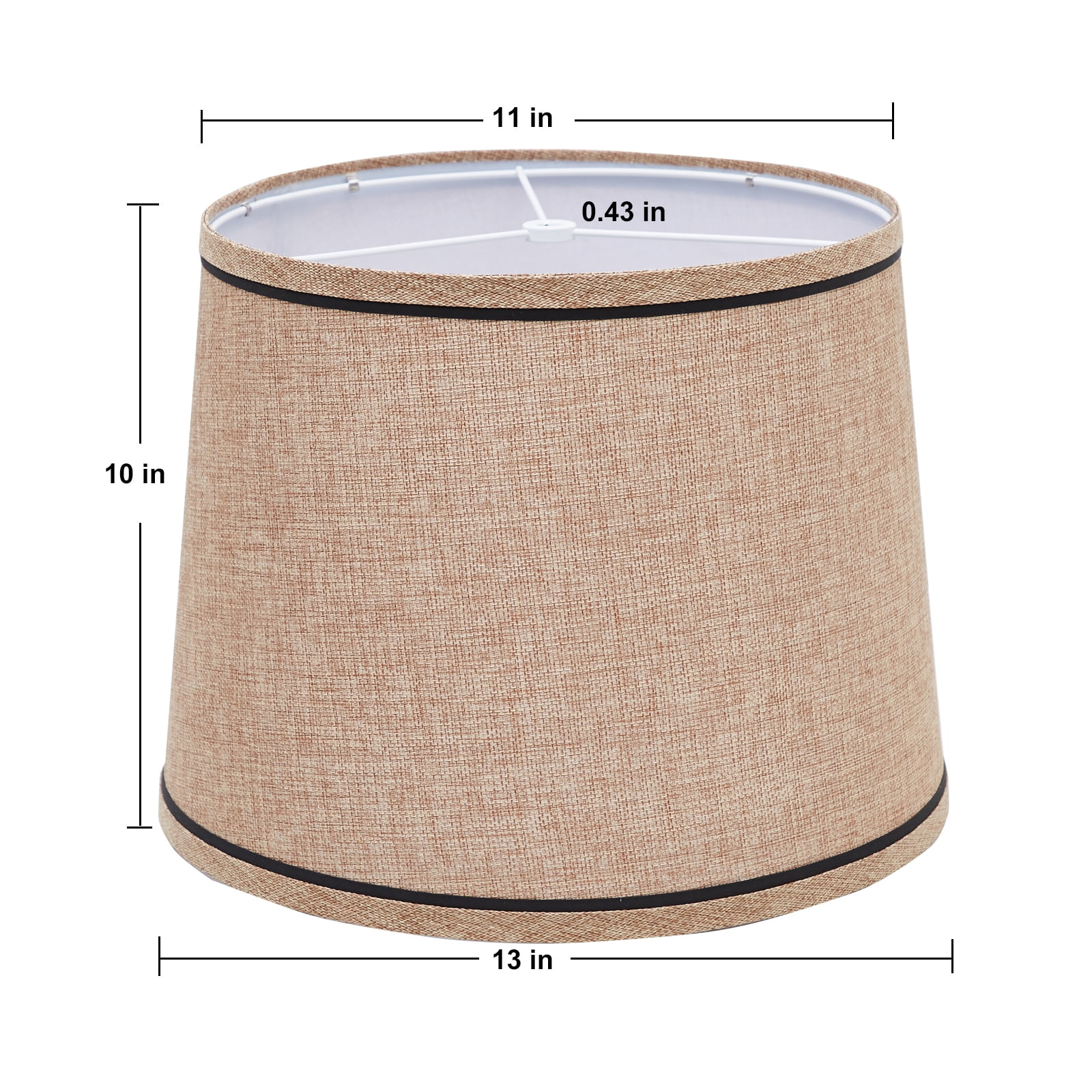 NATYSWAN Lampshades Set of 2, Medium Fabric Lampshades for Table Lamps, Floor Lamps, 13" Top x 11" Bottom x 10" High (Spider Fitter), Harp Holder Included