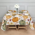 thumbnail image 3 of Fall Pumpkins Leaves Pattern Square Tablecloth,Waterproof Square Table Cover,Wipeable Spillproof Washable Table Cover for Home Kitchen Party Decor 52"x52"(132x132cm), 3 of 6