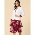 thumbnail image 3 of Conjunto de 2 Piezas Allegra K con estampado de lazo para Mujer Rojo M, 3 of 6
