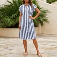 thumbnail image 2 of Linfrsh Womens Short Dresses Womens Summer Casual Sleeveless T Shirt Midi Dress Slim Fit Tie Waist Split Tank Long Dresses Vacation Sundress(Navy,S), 2 of 6