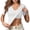 White, variant on Womens Tops V Neck Built In Bra Short Sleeve Shirts Padded Yoga Athletic Tops