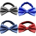 thumbnail image 2 of Bangcool Bow Tie Creative Adjustable Solid Color Neck Bowtie Formal Bowtie for Wedding, 2 of 6