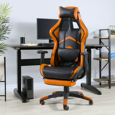 Best Choice Products Ergonomic High Back Executive Office Computer Racing Gaming Chair with 360-Degree Swivel, 180-Degree Reclining, Footrest, Adjustable Armrests, Headrest, Lumbar Support, (Best Office Chairs For Back Pain In India)