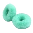 thumbnail image 1 of 2Pcs Bright Color Simple Hair Ties Handmade Faux Rabbit Fur Furry Scrunchies Hair Accessories, 1 of 11